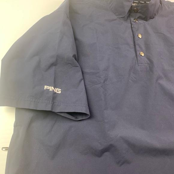 PING Mens Short Sleeve Golf Windbreaker Size XL Navy - Picture 4 of 10